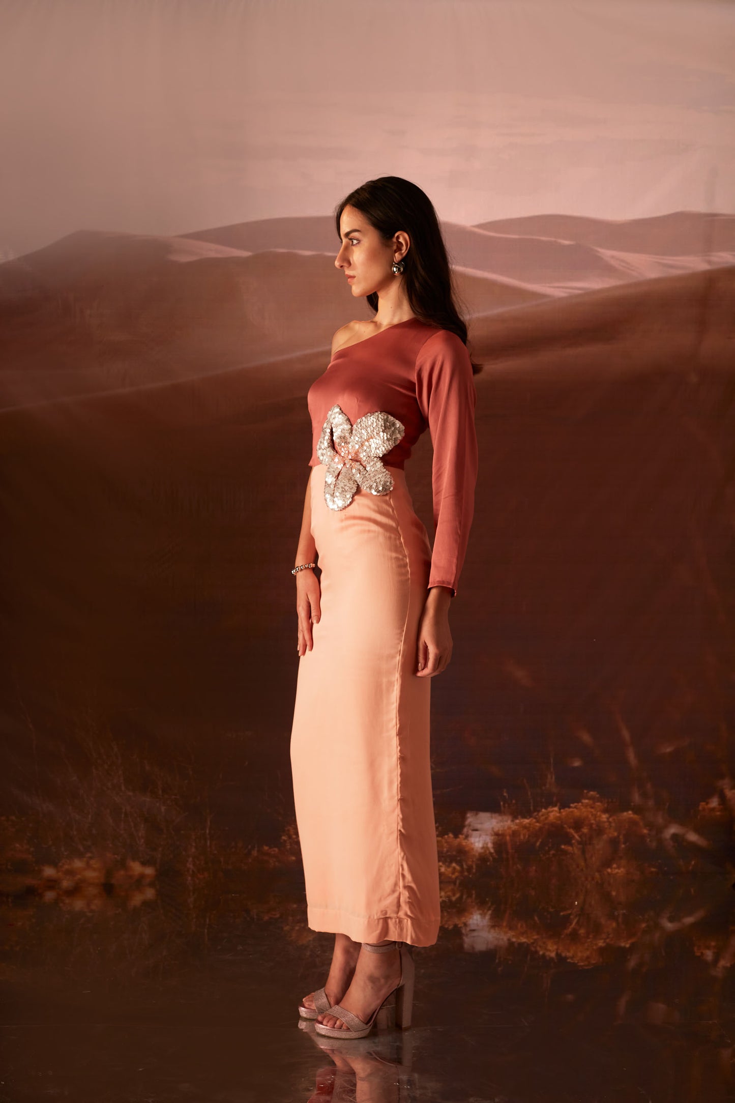 Aloha- Peach,Burnt Coral Dress