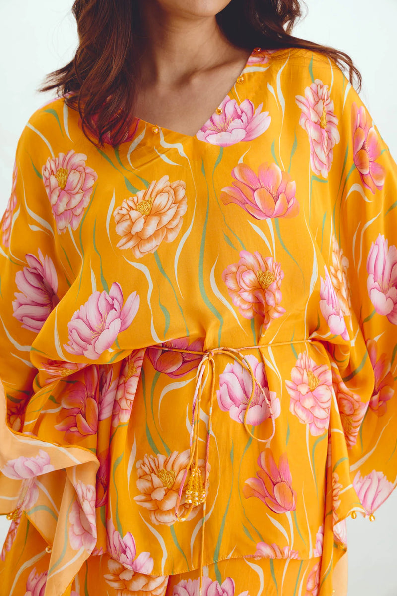 Kaftan Top + Flared Pant Co-ord Set In Avya
