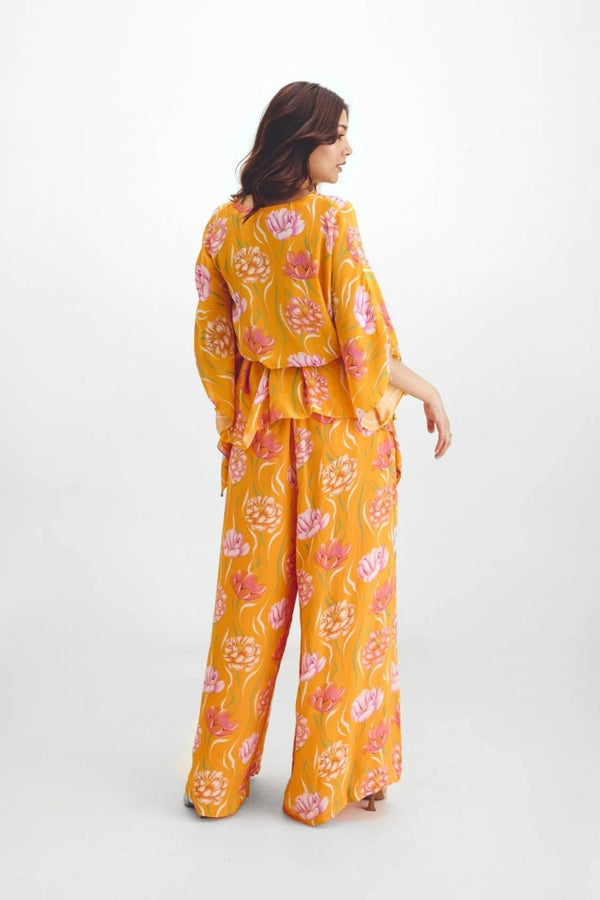 Kaftan Top + Flared Pant Co-ord Set In Avya