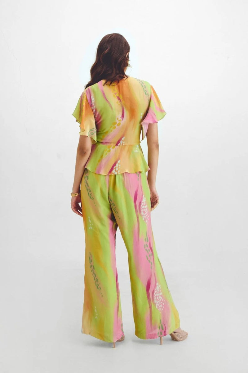 Criss Cross Top + Retro Pant Set In Sarah
