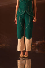 Thyme- Butter Cream, Green Color Co-ord Set